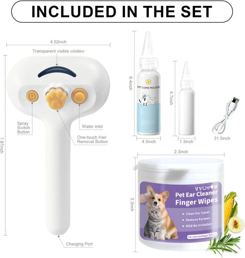 3 In 1 Water-Dispensing Pet Comb